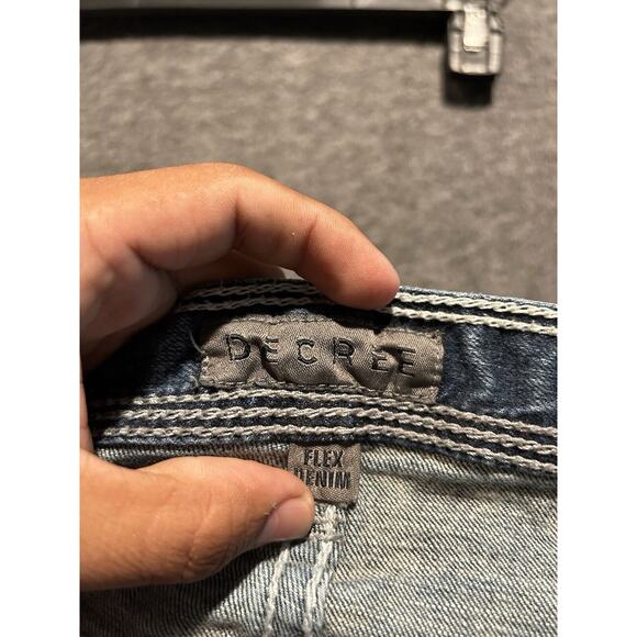 Decree Jeans Mens 34x30 Blue Distressed Bootcut Regular Fit Denim BKE Y2K - Picture 10 of 12